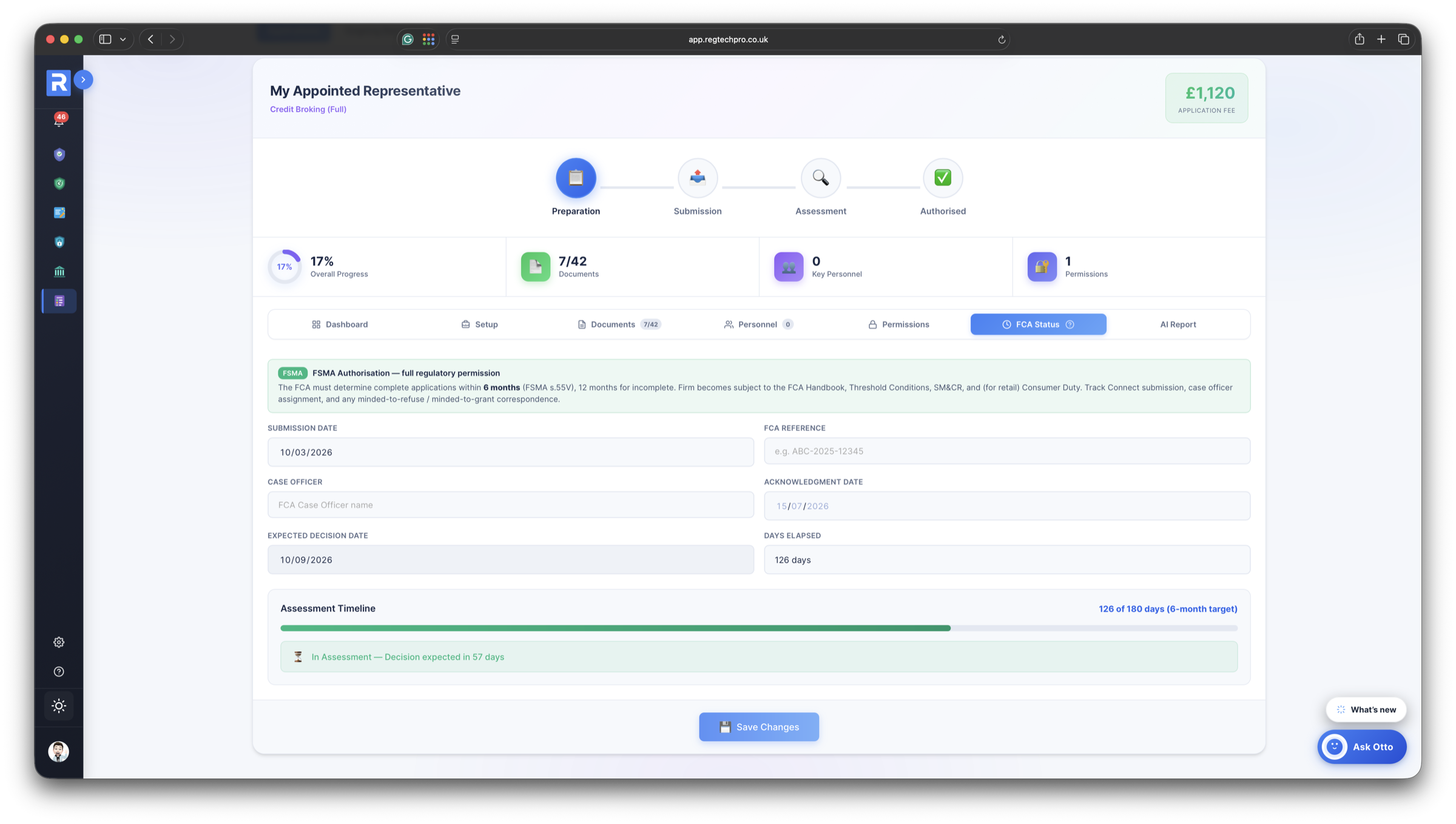 FCA Applications &mdash; the application status tracker