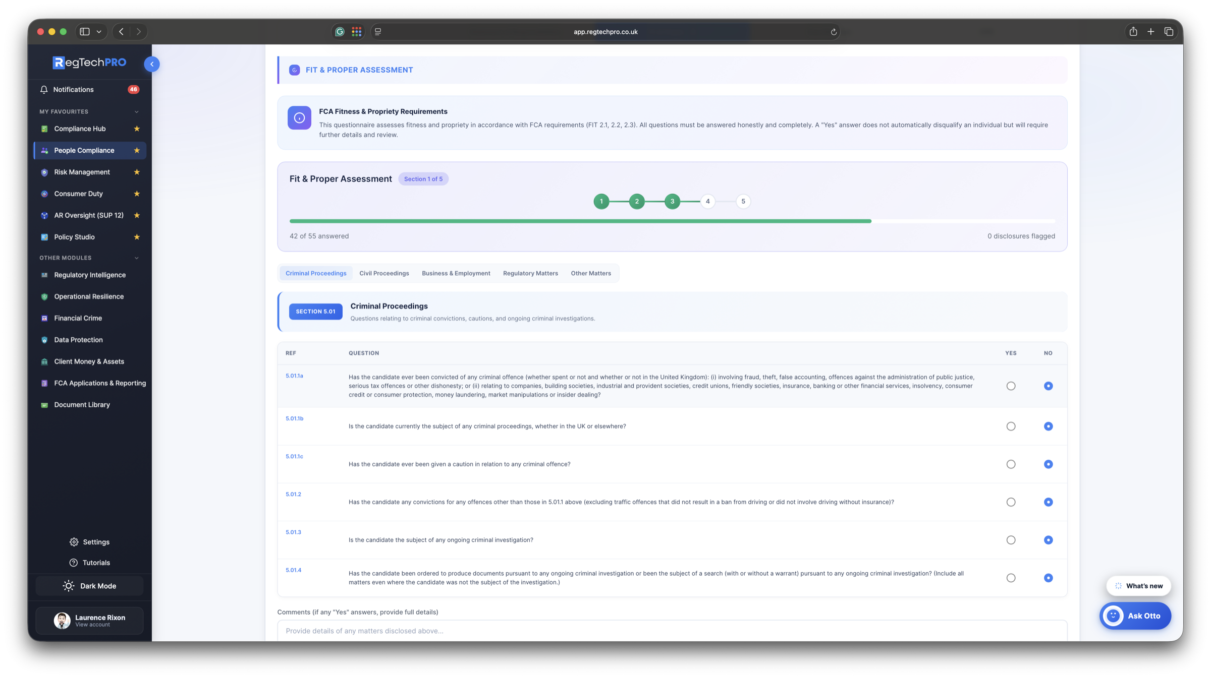 People Compliance &mdash; Fit and Proper assessment