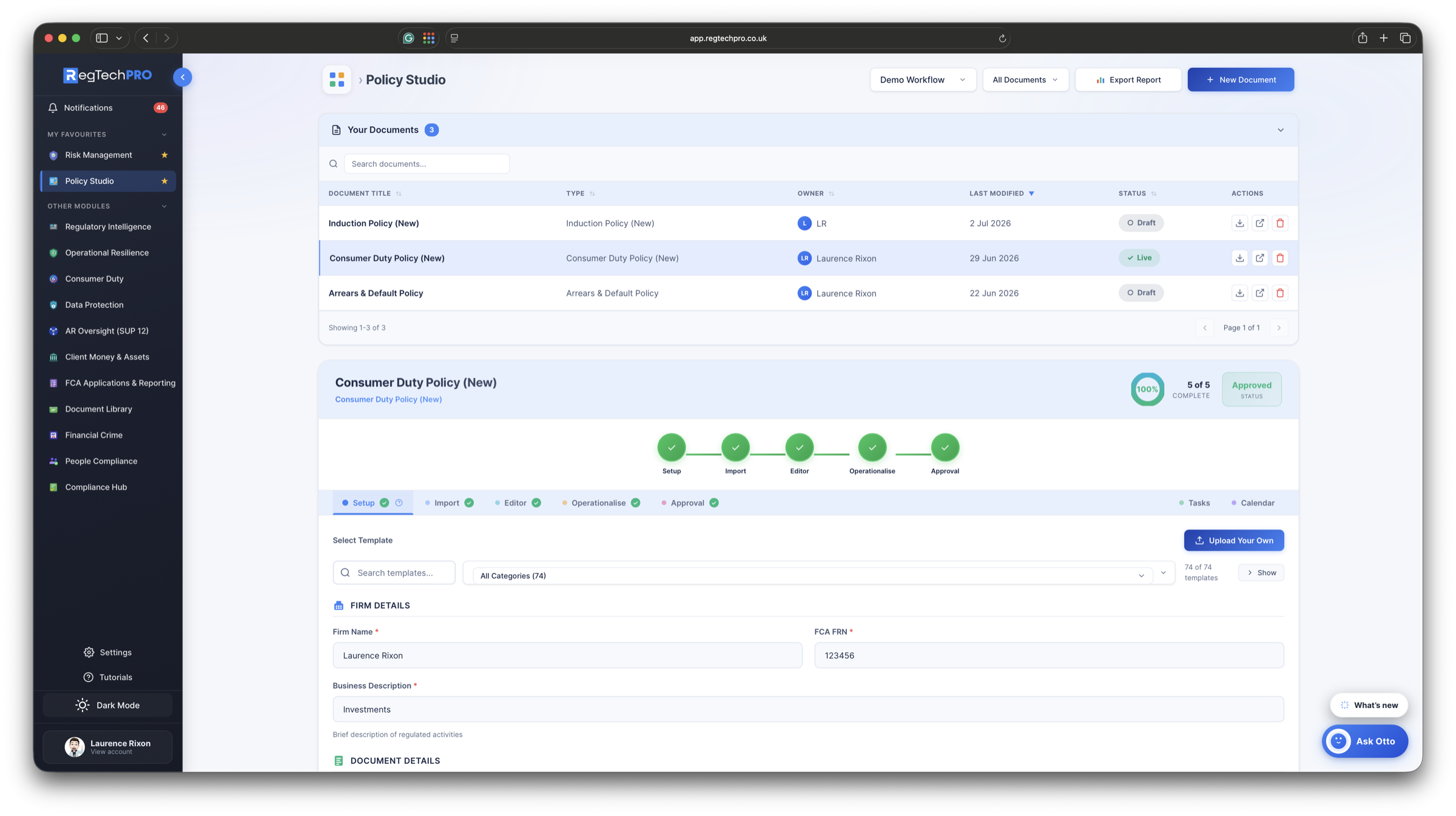 Policy Studio &mdash; the Policy Studio dashboard