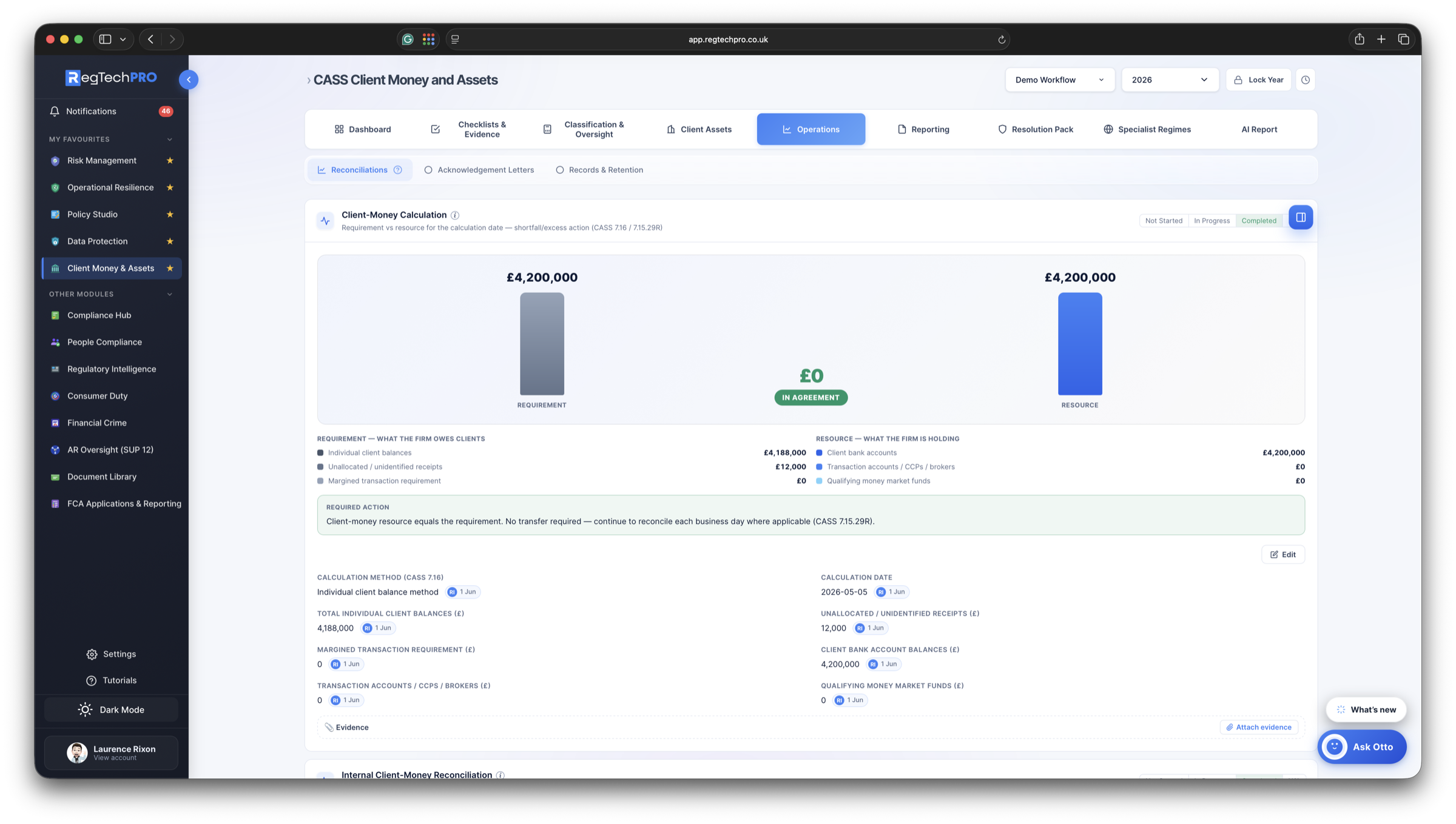CASS — Client Money & Assets &mdash; Reconciliation engines