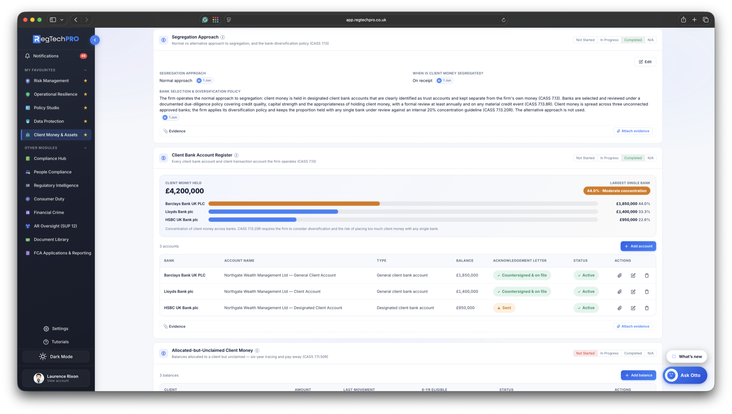 CASS — Client Money & Assets &mdash; Client asset registers