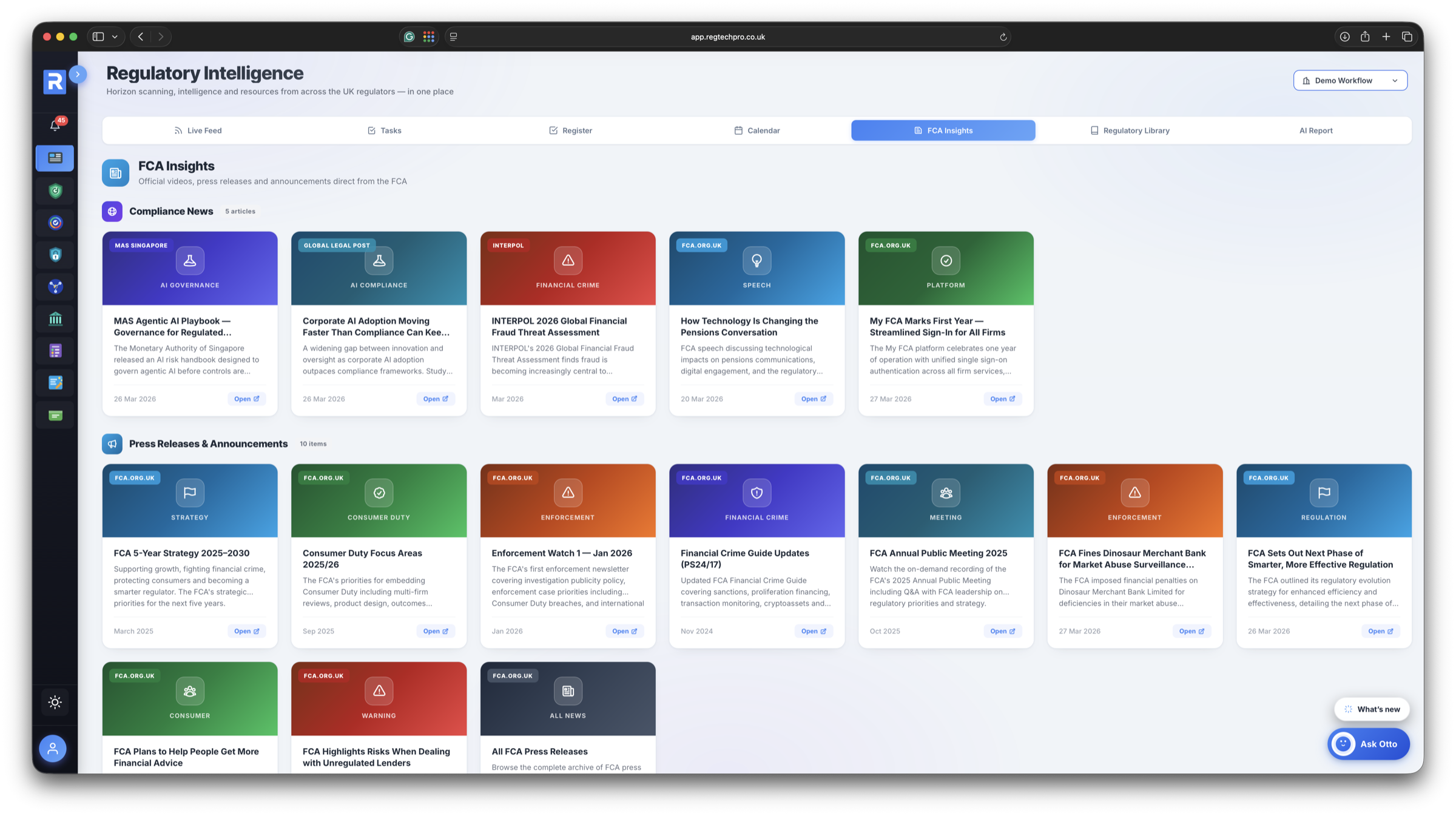 Regulator insights — curated FCA insights, announcements and analysis alongside the feed